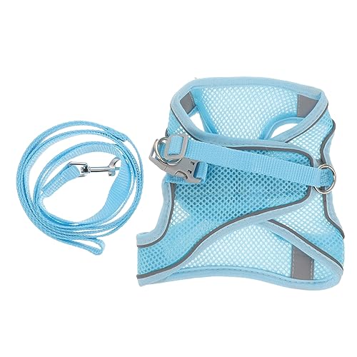 Supvox 4 Sätze Haustier Geschirr pet Supplies haustierbedarf Dog Clothes Dog Lead Hundeleine Haustiergeschirr, Leine Hundegeschirr mit Leine Hundegeschirr für den Haushalt Polyester Blue von Supvox