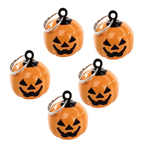 Supvox 4 Stücke Halloween Kürbis Set Haustier Halskette Zubehör Orange Kupfer Haustier Glocken Für Decor von Supvox