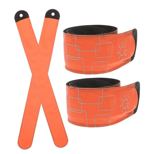 Supvox 4 Stück -Pferde-knöchelriemen Reflektierende Armbänder Für Läufer Läufergürtel Schärpenausrüstung Für Nächtliche Laufbekleidung Damen Wanderreflektoren Orange Stoff von Supvox