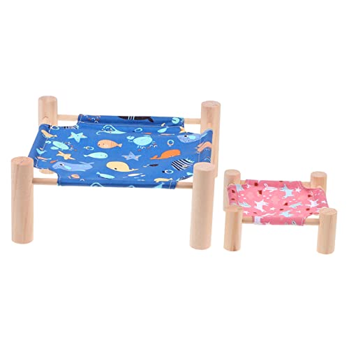 Supvox 4 Stück Sommerbett für Hamster aus Holz Tierbett für Haustiere Haustierbett für Meerschweinchen erhöhtes Haustierbett Winterhamster Spielzeug Plüschtier Hundebett Katze Hängematte von Supvox