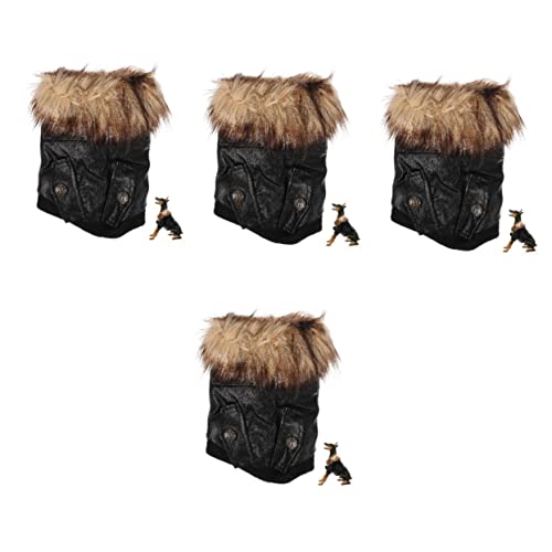 Supvox 4 Stück Warme Hundejacke Kleine Hundekleidung Bequeme Hundekleidung Cosplay-kostüm Abriebfeste Hundejacke Welpenkleid Winter Hundemantel Trim Mantel Plüsch Atmungsaktiv Hündchen von Supvox