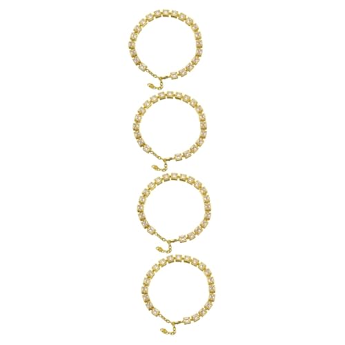 Supvox 4 Stück hundehalsband Goldkette Halsschmuck für Hunde Halskette mit Hundekette hundegeschenk hundezubehör eine Halskette Halsketten Hundehalskette modische Hundekette tragbar von Supvox