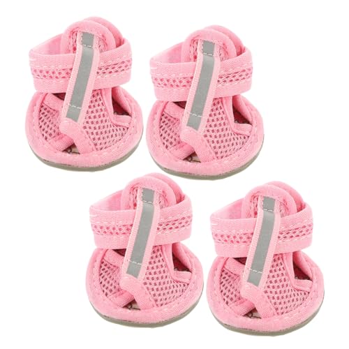 Supvox 4er Set Atmungsaktive Hundeschuhe Für Sommer rutschfeste Pet Sandalen Für Hunde Pink Größe 4 Ideal Für Pfotenschutz Und Outdoor Aktivitäten von Supvox