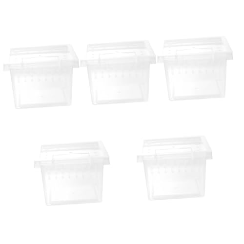 Supvox 5Er-Box Aufzuchtbox für Insekten Reptil Spinnen-Terrarium Lizard Futterbox Spinnen Futterbox Kletternder Futterbehälter für Haustiere Zuchtkäfig für Haustiere Plastik Transparent von Supvox