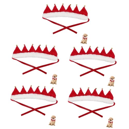 Supvox 5St Haustierhalsband zu Weihnachten Welpen-Krawatten Bandanas für kleine Hunde Weihnachts-Haustierhalsband Weihnachts-Haustierbandana Urlaubskragen Hundehalsband festlich Polyester von Supvox