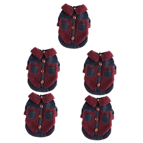 Supvox 5St Kleidung für Haustiere Haustier Wintermantel Haustierkleidung waschbarer hundeanzug hundewintermantel hundemantel Hund kältefestes Kostü modische Hundebekleidung Polyester von Supvox