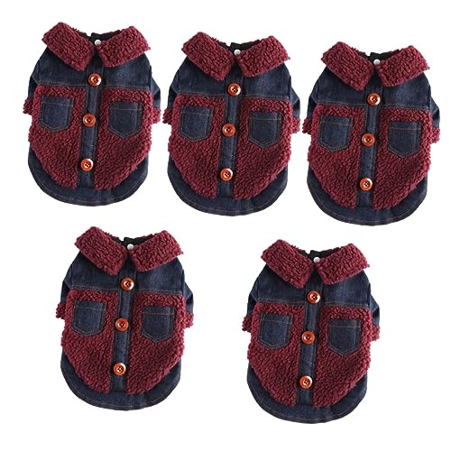 Supvox 5St Kleidung für Haustiere Kleiner Hund wintermantel Winter-Welpen-Jeans Welpen Mantel Jacke hundewintermantel hundemantel Winterjacke für Welpen warmes Haustierkostüm Polyester von Supvox