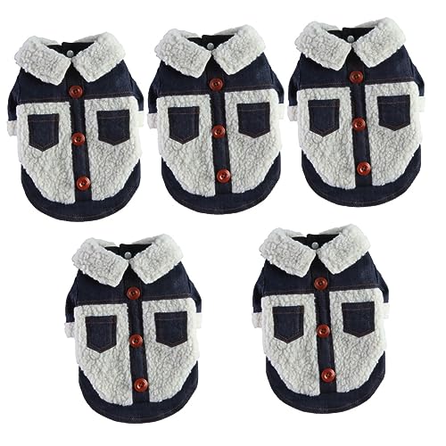 Supvox 5St Kleidung für Haustiere Westen mit Welpenrevers Winddichte Hundekleidung winterhundemantel hundewintermantel Winterjacke für Welpen modische Hundebekleidung Polyester Beige von Supvox