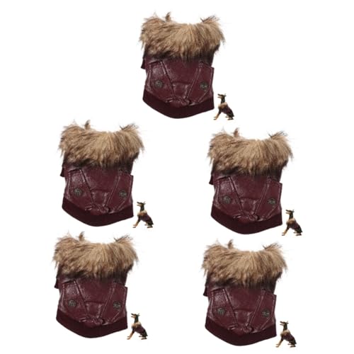 Supvox 5St warme Hundejacke Hundemantel für Mops winterhundemantel Trim Mantel warme Welpenkleidung Kleider Mäntel stylische Hundejacke entzückendes Hundekleid der Hund Hundekleidung Pu von Supvox