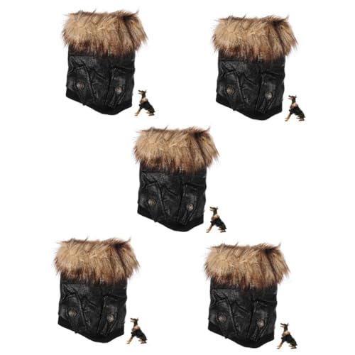 Supvox 5st Warme Hundejacke Welpenkleid Haustiermantel Dekorationszubehör Für Haustiere Kleine Hundekleidung Welpen-Outfits Cosplay-kostüm Warmes Haustierkostüm Plüsch Winter Lederjacke von Supvox