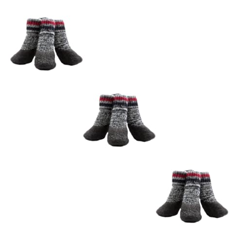 Supvox 3er-Set Bequeme Haustiersocken Für Hunde Grau Warme Polsterung Für Die Jahreszeiten 2 Paar X 3 von Supvox