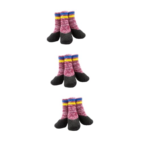 Supvox 6 Paare Haustier Hund Socken Warme Socken wasserdichte Socken Sockenschuhe Haustiersocken rutschfest Haustier Socken Rot von Supvox