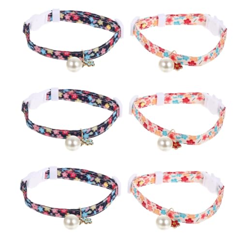 Supvox 6 STK Blumenhalsband für Haustiere Welpenhalsband Sommerschmuck pet Supplies haustierbedarf Dickes Haustierhalsband Halsschmuck für Katzen Mode schmücken Halskette Polyester von Supvox