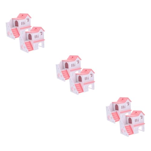 Supvox 6 STK Hamster Doppel Villa hamsterhaus Hamster häuschen Hamstervilla-Plattform Hamstervilla-Spielzeug empfindlich Kleines schlafendes Nest Hamsterkäfig Versteck PVC von Supvox