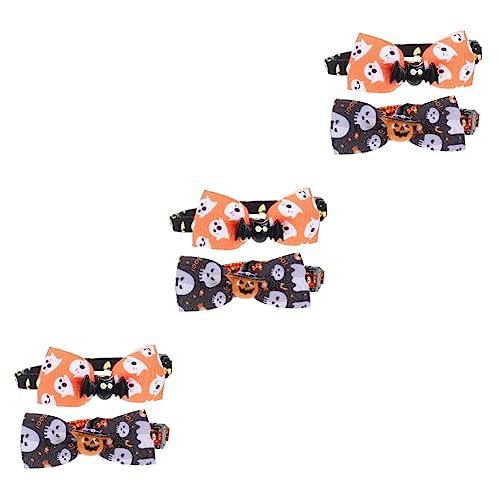 Supvox 6 STK Haustierhalsband verstellbare für Haustierkatzen Welpen Kitten Halsband katzenbedarf Halloween-Kätzchen-Kragen dekorative Katzenhalsbänder Polyester von Supvox