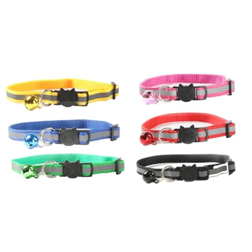 Supvox 6 STK reflektierendes Haustierhalsband reflektierendes hundehalsband leucht Halsband reflektierendes Gurtband Kragen verstellbares Haustierhalsband Katzenhalsband einstellbar von Supvox