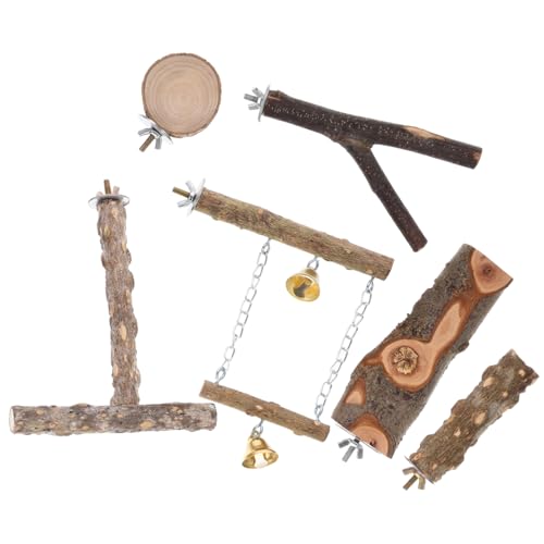 Supvox 6St Vogelständer-Set Holz Spielzeug holzspielzeug Vogelperch Vogel zubehör Vogelzubehör Vogelständer Spielzeug Vogelständer für Zug Vogelspielzeug für Sittiche Vogel Stehen hölzern von Supvox