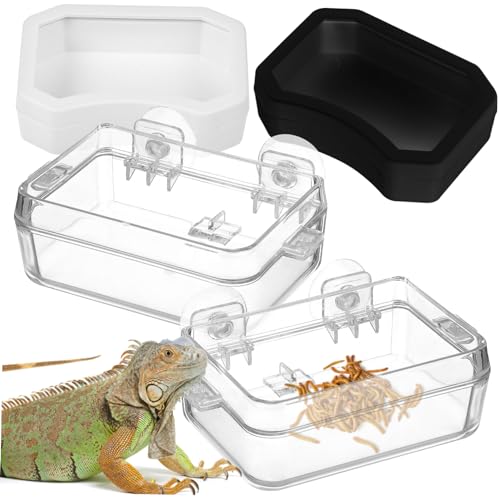 Supvox 8 STK Anti-Flucht-Schüssel für Reptilien Suction Cup saugnäpfe Futternapf für Reptilien Wassernapf für Reptilien Futterspender für Reptilien Saugnapf-Futterstation für Reptilien von Supvox