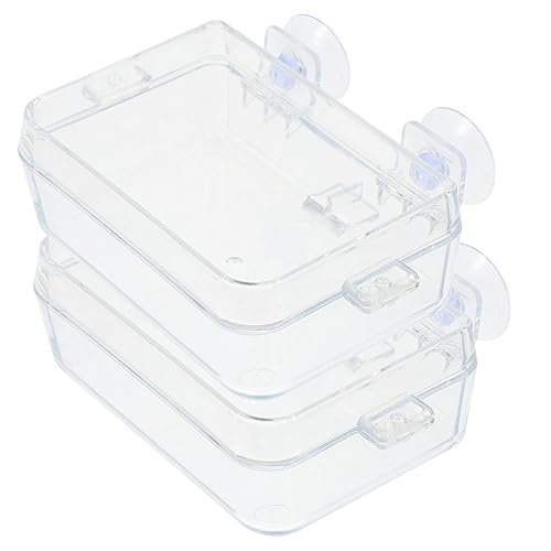 Supvox 8 STK Futterstelle Für Reptilien Futterboxen Für Schlangen Schlangenwasserschale Roter Futterspender Waschbarer Futterspender Für Reptilien Reptilienzubehör Transparent Plastik von Supvox