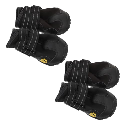 Supvox 8 STK Haustier-Hundeschuhe Winterschuhe für Hunde Dog Shoes Hunde Schuhe Hundeturnschuhe Wanderstiefel für Hunde Schneestiefel für Haustiere Stiefel für Haustierhunde Black von Supvox