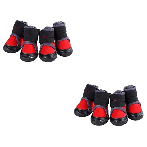 Supvox 8 STK Outdoor-Schuhe Für Haustiere Hundepfotenschutz Haustier Warme Schuhe Wanderausrüstung Für Hunde Welpe Katze Winterstiefel Schneestiefel Für Hunde rutschfest Rot Hundeschuhe von Supvox