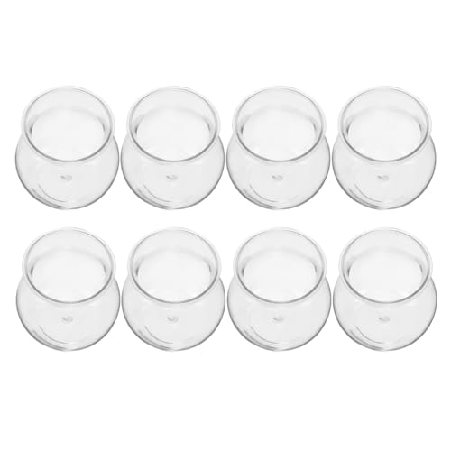 Supvox 8Pcs Mikrolandschaftsflasche Terrarium Vasen Fischtank Schildkröte Tank Klarer Blase Pflanzer Fischschale Schildkrötenpanzer Lotus Pflanzer Vase Rund Transparent Plastik von Supvox