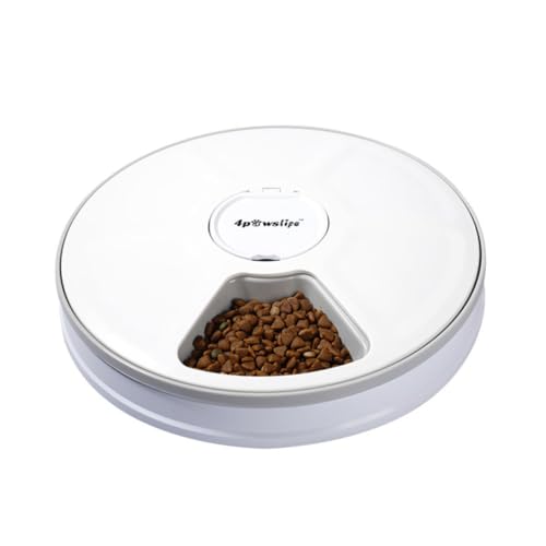 Supvox Automatischer Futterautomat für Haustiere pet Feeder Hunde futterautomat Futterspender für Haustiere automatischer Hundefutterautomat Lebensmittel Zubringer Katzenfalle Weiß von Supvox