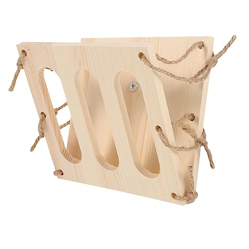 Supvox Grasständer aus Holz Futternapf für Hamster Kaninchenhalter Futterbehälter Käfig-Feeder Hasen Heuraufe Hasen Heuhalter Futterstelle für Kaninchen Rack mit großer Kapazität hölzern von Supvox