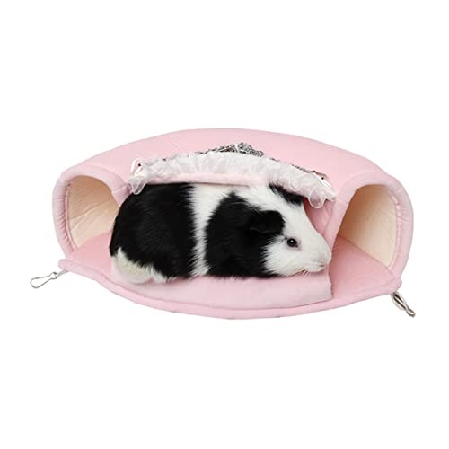 Supvox Hängematte für Haustiere kleines Tierbett Bett Hamsterkäfig Hängematte Eichhörnchen Beutel Igel Tunnel hamsterbett Hamster Spielzeug Haustier hängendes Bett Hamsterwiege Rosa von Supvox