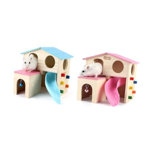 Supvox Hamsterhaus Holzhamsterhütte Holzhamster Schiebetreppenhaus Klein von Supvox