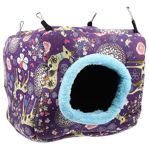 Supvox Hamsternest Kaninchen Eichhörnchen Hasenbett Warmes Ruhebett Rastplatz Für Hasen Warmer Ruheplatz Für Haustier Igel Warme Matte Violett Baumwolle Meerschweinchen Quadratisches Nest von Supvox