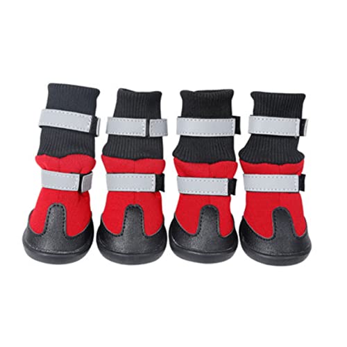 Supvox Hundeschuhe Haustierstiefel Regenstiefel für Hunde Schneefeste Wander- und Laufschuhe – Sohle: Rot Größe: S von Supvox