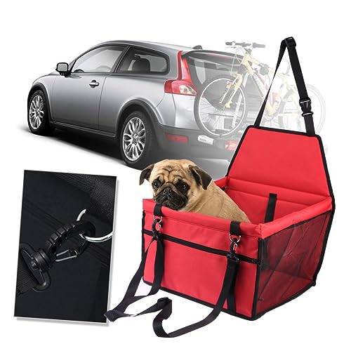 Supvox Haustiertasche für den Autositz Hund autositz Mesh-Haustiertasche Autositze gurtschoner Auto hundeautositz autositzauflage Hundetasche im Auto Autobett für Haustiere rot von Supvox