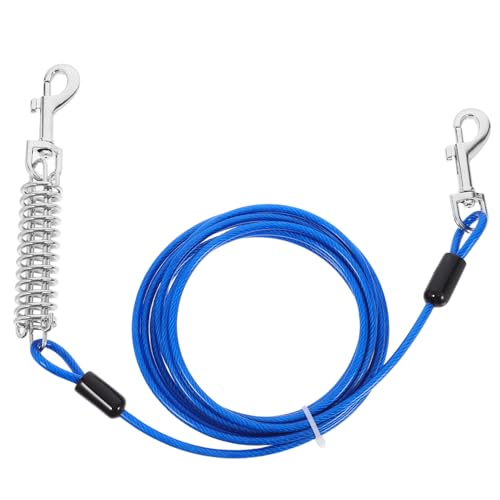 Supvox Hundeleine Fahrzeugkabel Kragen-karabinerhaken Multifunktionskabel Schleife Adapterkabel Anti-Reverse-Kabel Strapazierfähige Kabel Kunststoffbeschichtetes Drahtseil Blue von Supvox