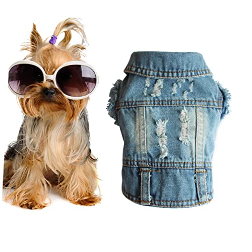 Supvox Jeansweste für Hunde Haustierkleidung Hundejacke Stilvolle Jeansweste für Hunde von Supvox