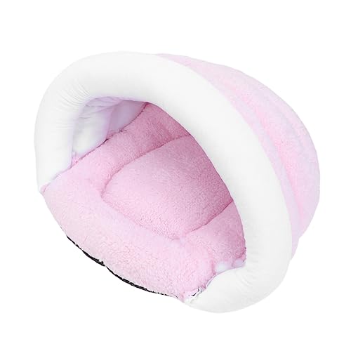 Supvox Haustier Warmes Bett Welpenhaus Für Drinnen Warmes Haustier Katzenfuttermatte Rund Winterzelte Katzenzeltbett Tiefes Bett Hamster-hängematte Haustierbett Rosa Katzenkäfig von Supvox