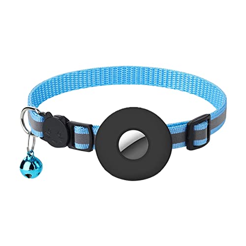 Supvox Katzenhalsband hundekragen hundehalstuch Reflektierendes Katze mit Glocke Katzentunnel abbrechbare Hundehalsbänder Anti-Verlust-Reflexkragen Nylon Blue von Supvox