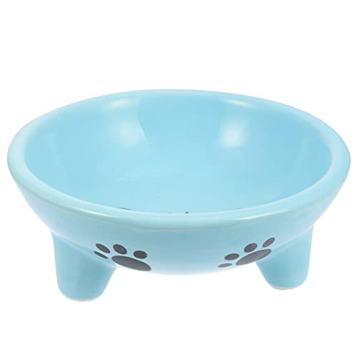 Supvox Katzennapf aus Keramik pet Supplies pet Bowl cat Bowls katzenschüssel dogbowl entzückender Futternapf Kätzchennapf für den Haushalt Welpenschale aus Keramik Kätzchen Schüssel Blue von Supvox