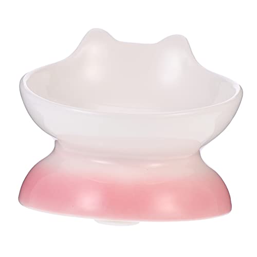 Supvox Katzennapf katzennäpfe tilty Bowl pet Bowl katzenschalen dogbowl hundeerzogene näpfe erhöhte Futternäpfe Hundenäpfe geneigte Futternäpfe für Katzen geneigter Hundenapf Keramik Rosa von Supvox