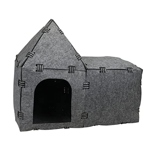 Supvox Katzennest katzenzelt cat Tent Katzenkäfig katzenschlafplätze katzenbetten Bildungsspielzeug Tunnelspielzeug für Katzen Wurf Kätzchen Tunnelhaus Katze spielt Tunnel Filzstoff Grey von Supvox