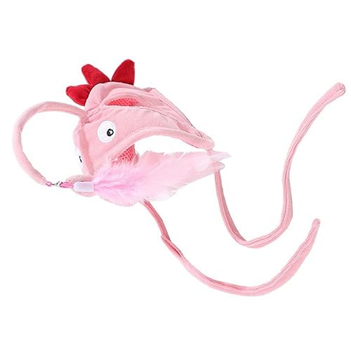 Supvox Katzenspielzeug Kätzchenspielzeug Katzenfigur zahnspielzeug für kätzchen Katzenhut mit katzenstick Katzen Sticks cat Toys Kostüm für Katzen Hüte für Katzen Baumwolle Rosa von Supvox