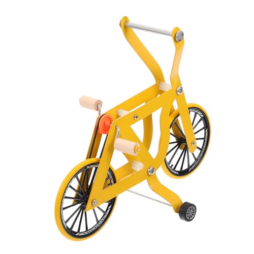 Supvox Papagei Fahrrad Ara spielt Spielzeug Vogel-Elektrofahrrad Spielzeugfahrrad für Sittiche Bird Toys papageienspielzeug Vogeltrainingsspielzeug Papageienspiel Spielzeug Metall Yellow von Supvox