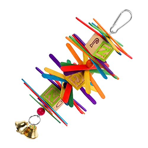 Supvox Papagei Kauspielzeug Nymphensittich Spielzeug dekoratives Sittichspielzeug Bird Toys papageienspielzeug Bissfestes Sittichspielzeug Nymphensittichspielzeug für Vogelkäfig hölzern von Supvox