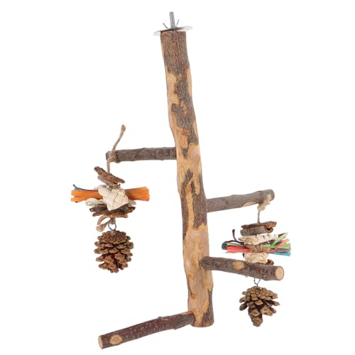 Supvox Papagei Spielzeug Snack spieße vogelgitter Bird Toys Klettergerüst für Papageien Knabberspieße Papageienstange aus Holz Papageienspielzeug aus Holzbarsch Papageienbarsch hölzern von Supvox