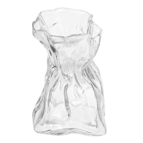 Supvox Plissee-Vasenornamente aus Papierglas Tulpe salbeigrüne Vase Eukalyptus Vintage- graceling Schreibtisch Dekoration Vasendekor für den Haushalt dekorative Glasvase Transparent von Supvox