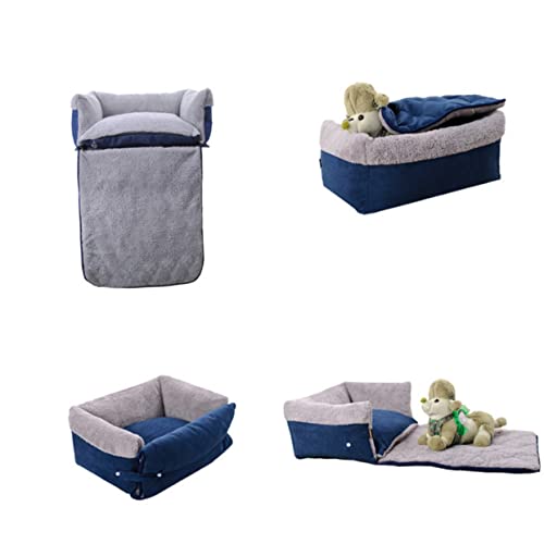 Supvox Quadratisches Schlafsofa Für Hunde Clamshell-schlafsofa Für Hunde Hundebetten Für Große Hunde Hundehütte Hundecouch Multifunktionaler Kleines Hundebett Hundesofa Blue von Supvox