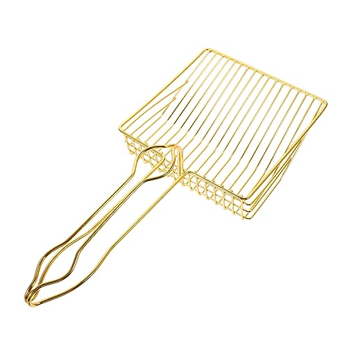 Supvox Schaufel für Katzenstreu Scoop Post automatisch Wurf Liner cat Litter Shovel katzenstreu schippe wiederverwendbarer Mülleimer Haustier-Katzenstreu-Schaufel Metall Golden von Supvox