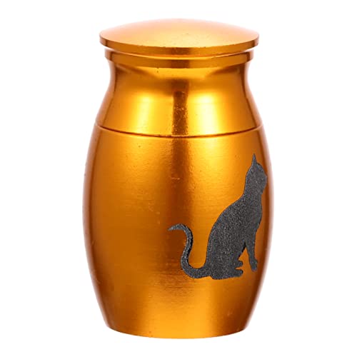 Supvox Urne Katzenbehandlung Filter Für Katzenbrunnen Katzen-denkmal Behälter Für Kätzchenasche Katzenzubehör Katzenfutter Haustierasche-Souvenir Katzenspielzeug Golden Rostfreier Stahl von Supvox