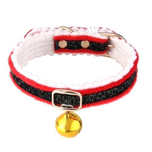 Supvox Haustierhalsband zu Weihnachten dekorativer Kragen rotes Haustierhalsband Weihnachten hundehalsband Christmas Dog Collar weihnachtsdeko Weihnachtskragen Weihnachtskatzenhalsband von Supvox