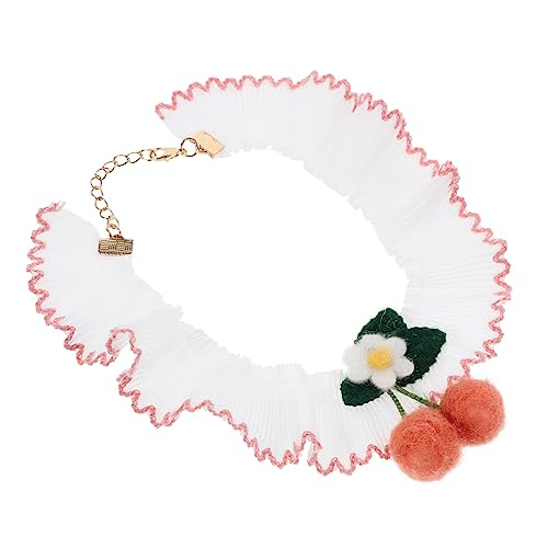 Supvox hochzeitslaken wedlock Katzen-Donut-Halsband Outdoor-Zubehör Halsketten Perlenkette Katzenhalsband im Freien dekoratives Katzenhalsband schmücken Liebe Schal Taschentuch Polyester von Supvox